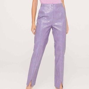 NASTYGAL CROC EMBOSSED FAUX LEATHER PANTS